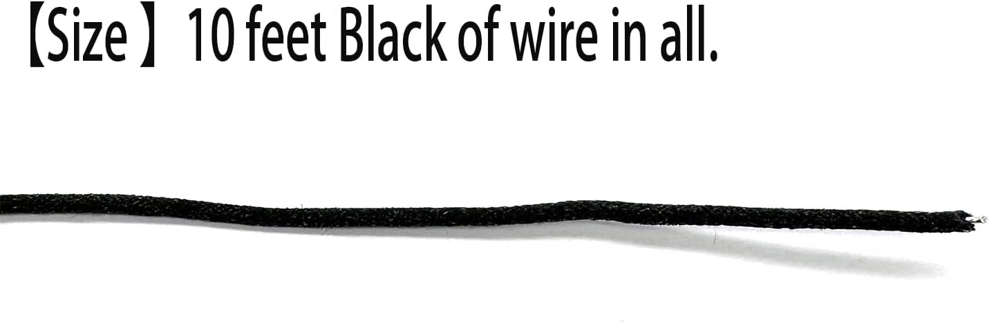 Detalle de Xuxing 023-2 Pushback Guitar Wire, 10 Ft Black Cloth-Covered Design