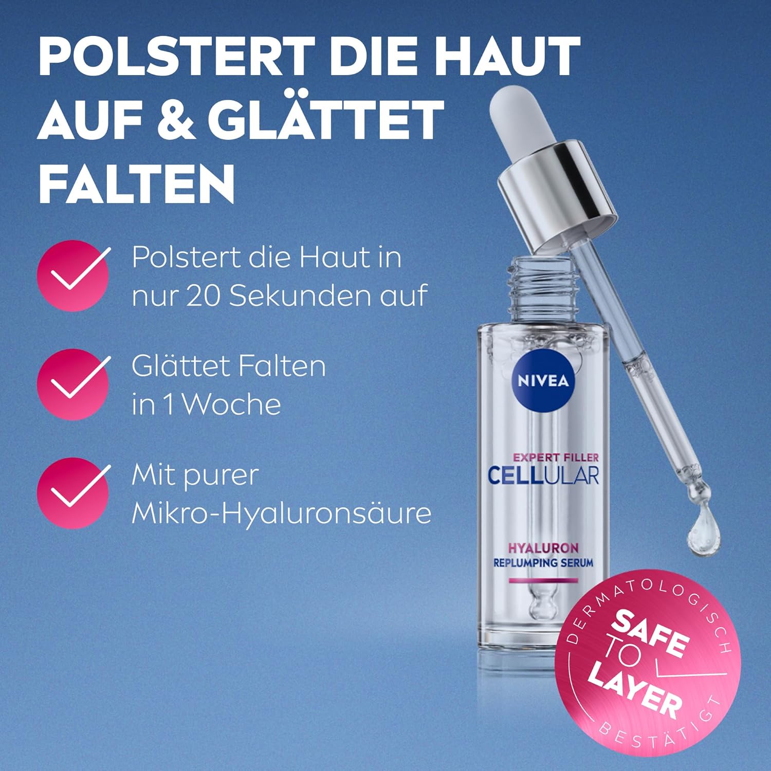 Thumbnail 1 de NIVEA Cellular Expert Filler aufpolsterndes Hyaluron-Serum (30 ml)