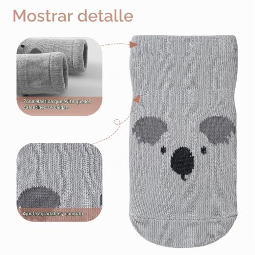 Thumbnail 6 de SockWaddles calcetines antideslizantes para bebé, 5 pares de algodón, panda, 0-12 meses
