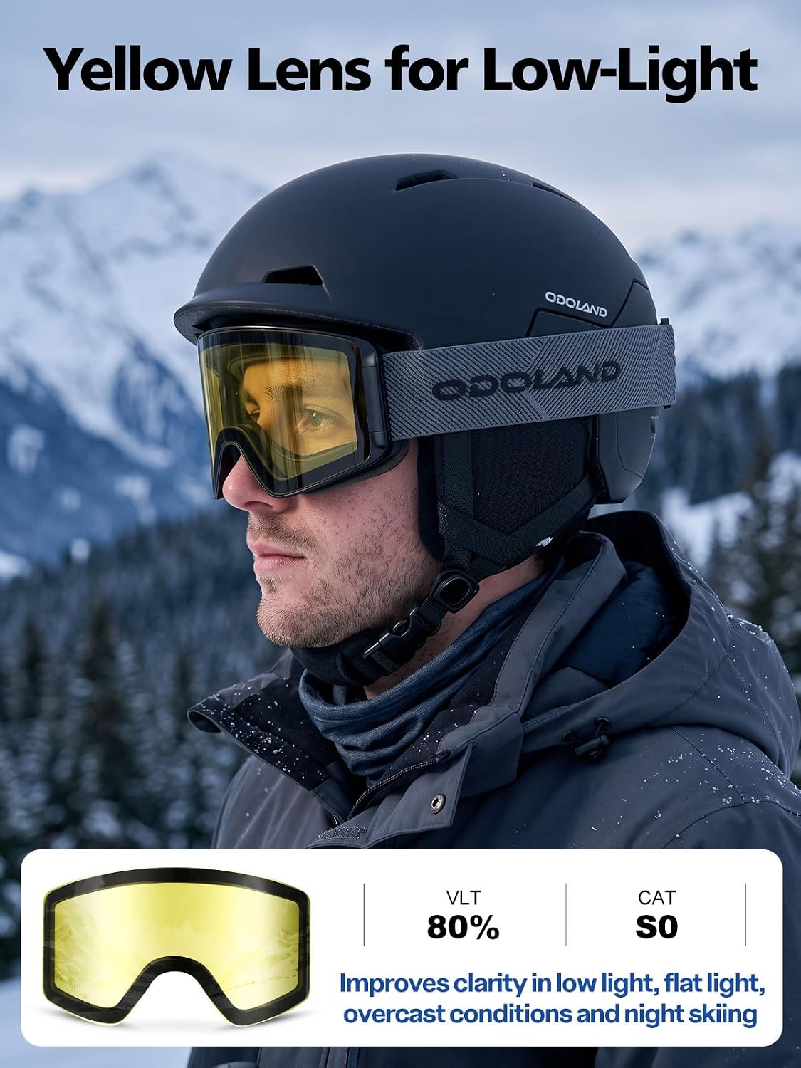 Detalle de Odoland Ski Goggles Frameless 170° View