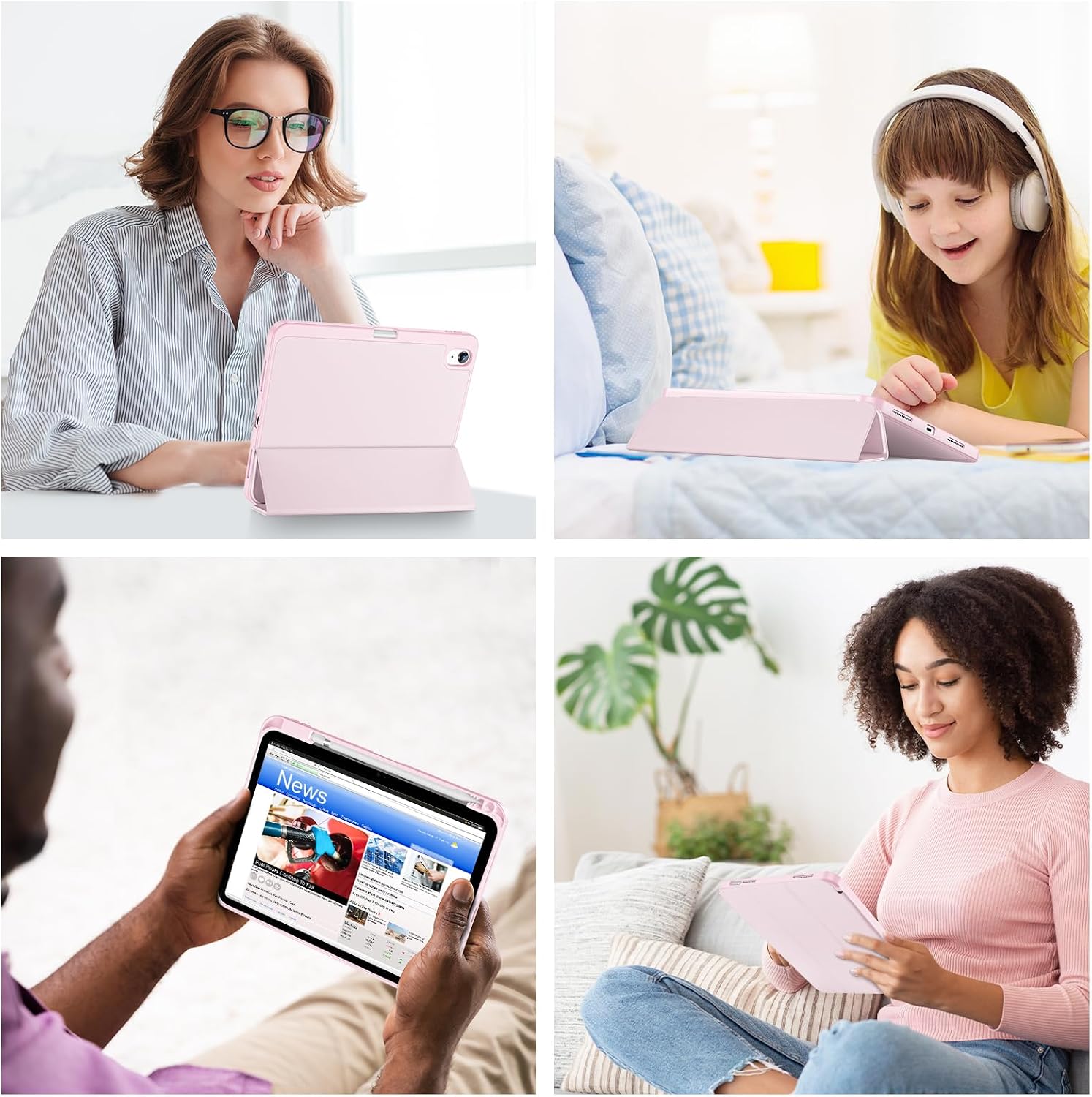 Detalle de ProCase Hülle für iPad A16 (11.) & iPad 10. Generation (10,9") mit Stifthalter – Hellrosa