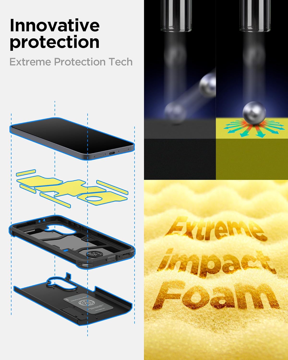 Detalle de Spigen Tough Armor coque de protection pour Samsung Galaxy A36 5G (noir) — support solide