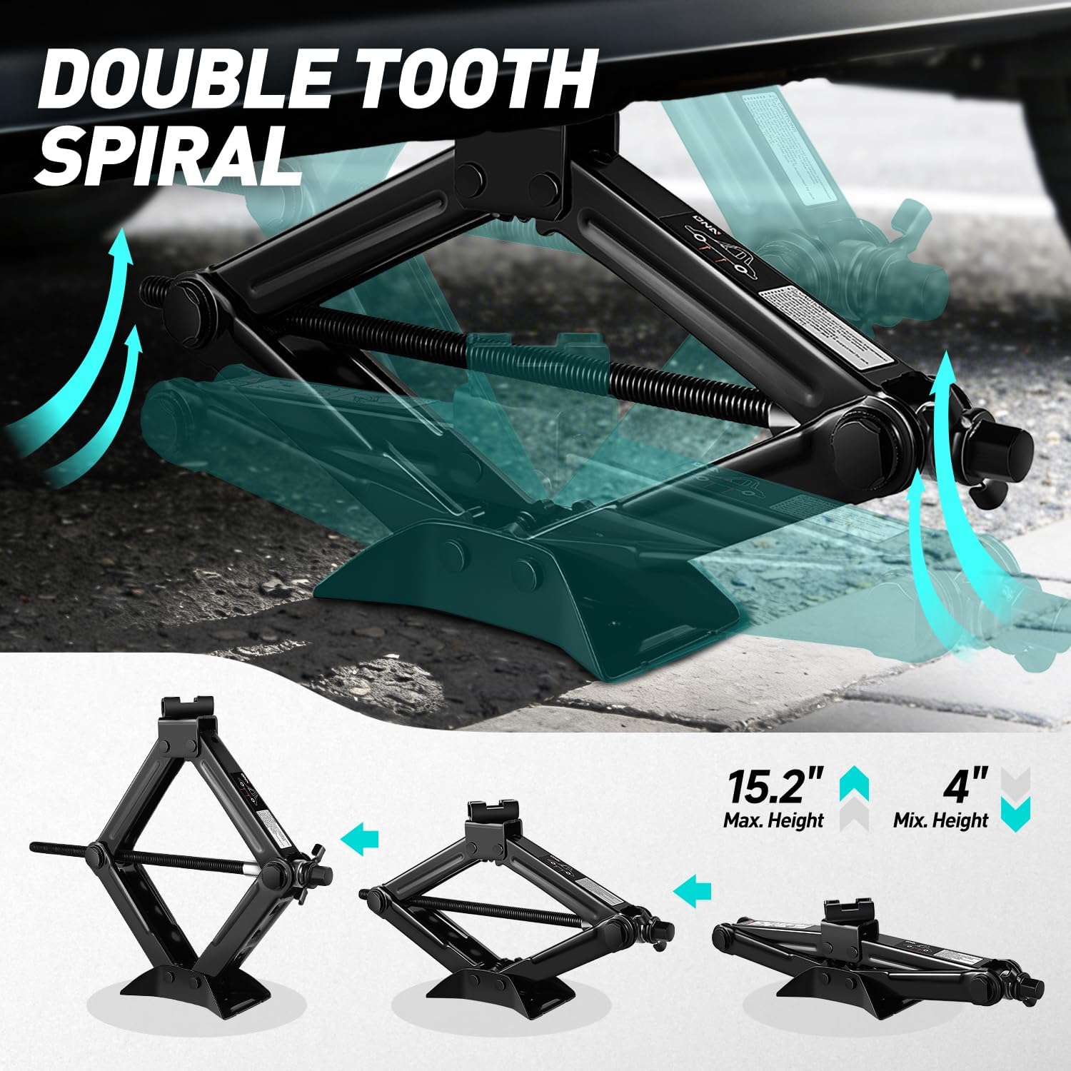 Thumbnail 1 de DNA Motoring Scissor Jack, 1.5-Ton Capacity
