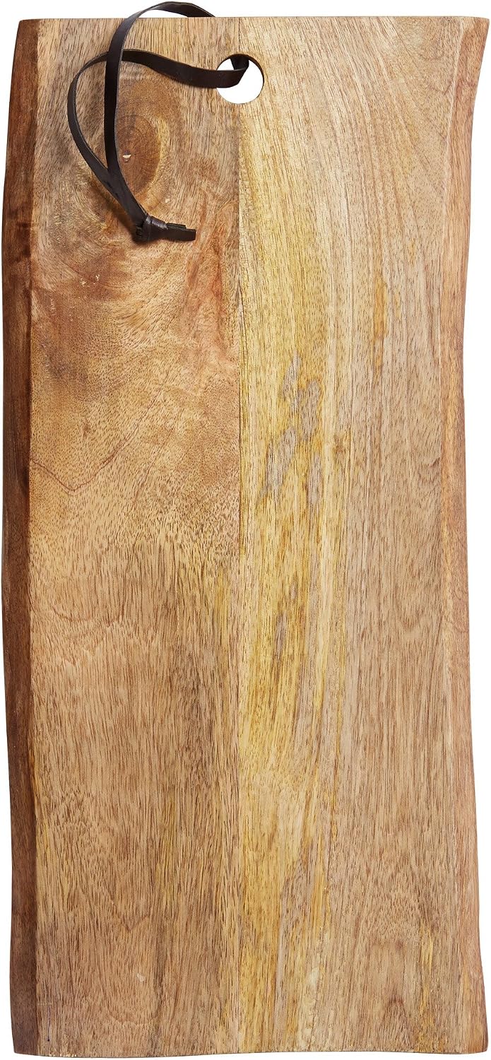 Detalle de MasterClass Gourmet Mango Wood Chopping and Serving Board with Leather Loop