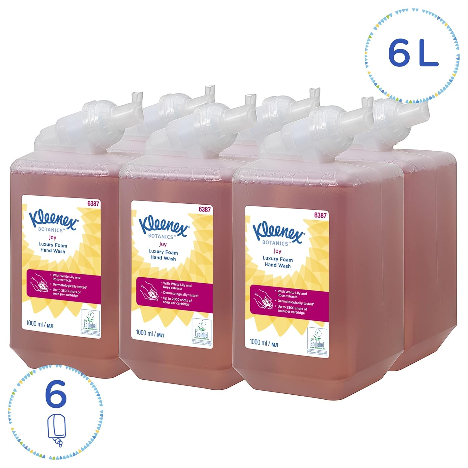Detalle 2 de Kleenex Botanics Joy 6387 Jabón espuma lujo 1 L