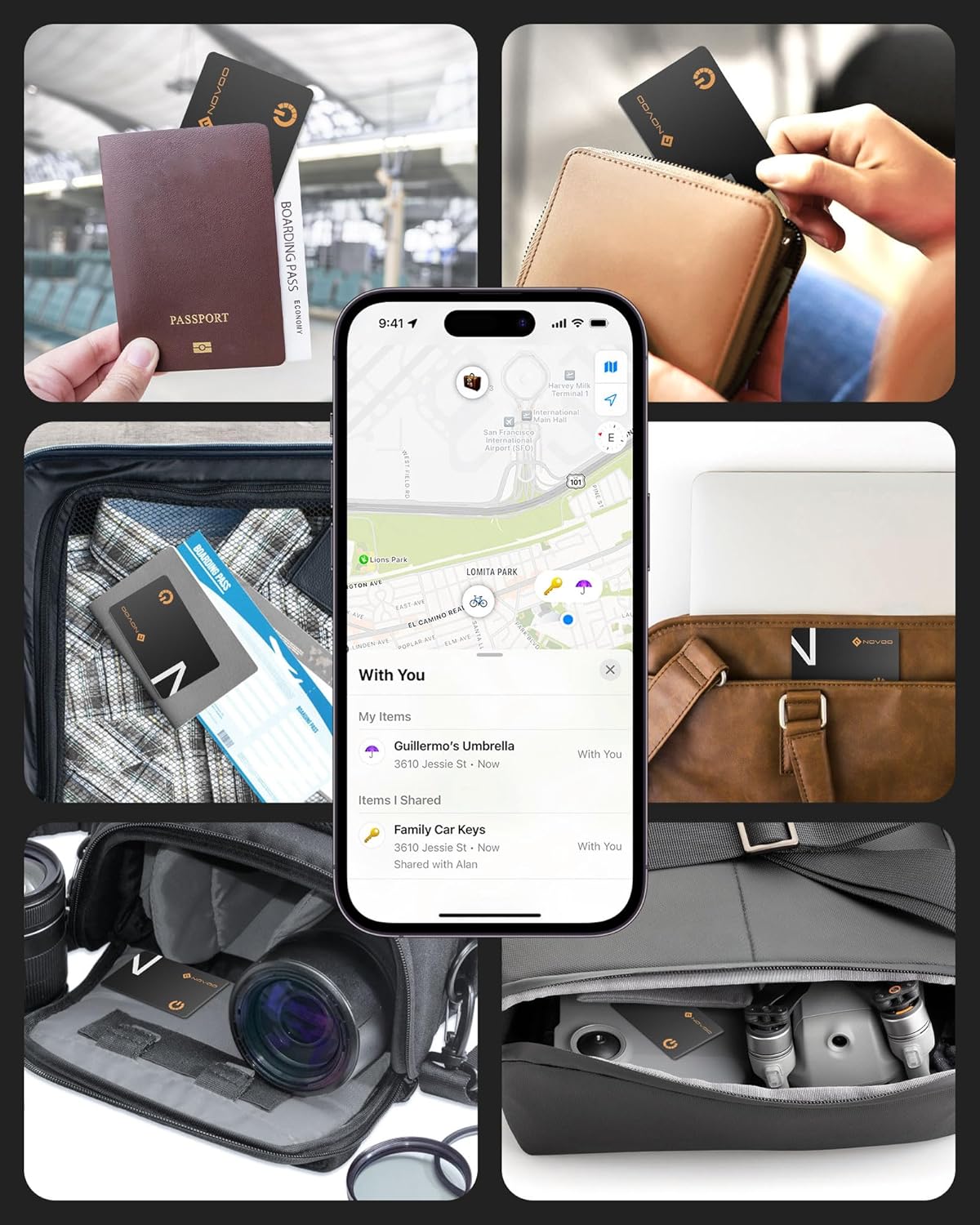Thumbnail 6 de NOVOO Slim SmartCard Wallet Tracker 6-Year Battery