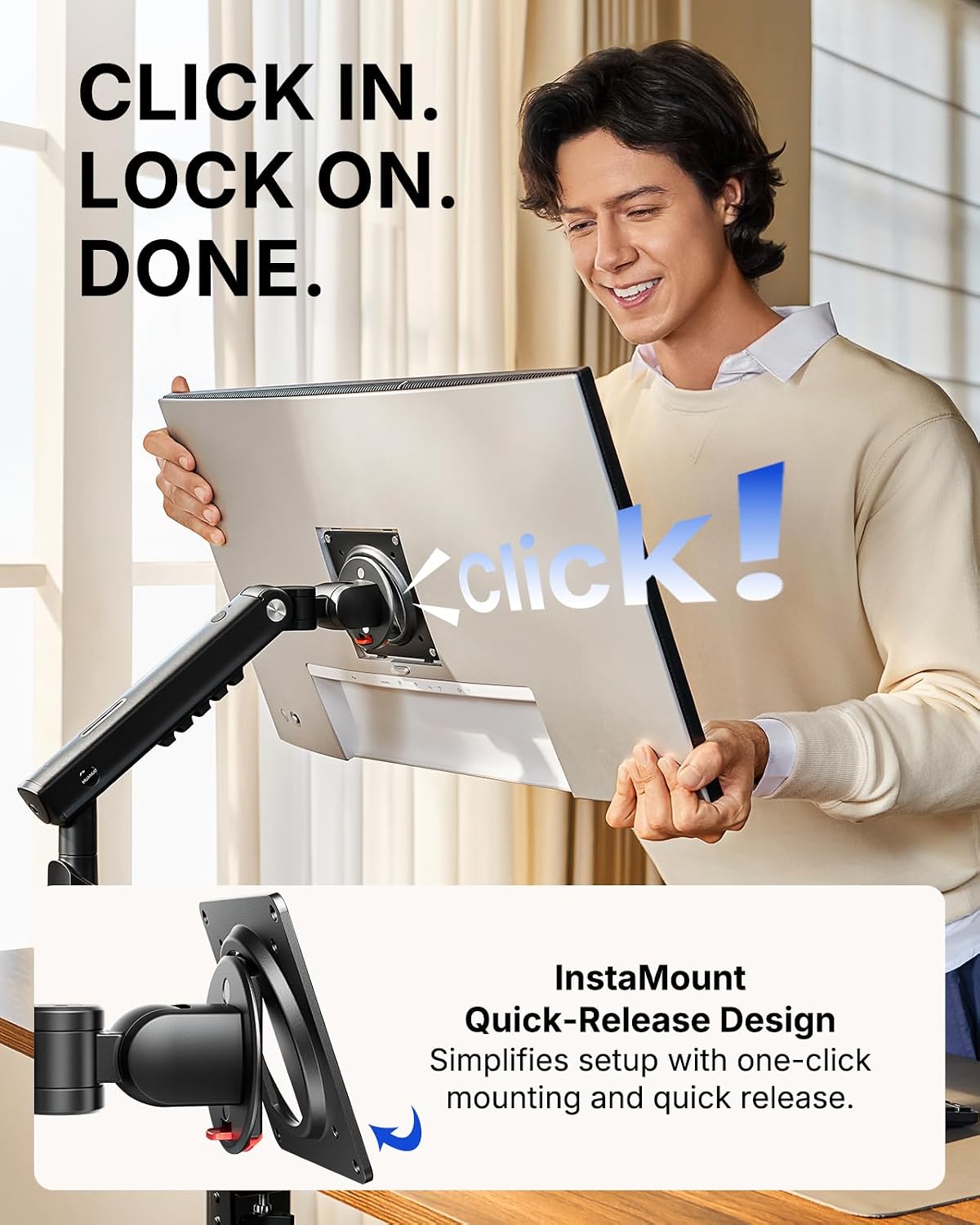 Detalle 2 de HUANUO Monitor Arm FlowLift Pro