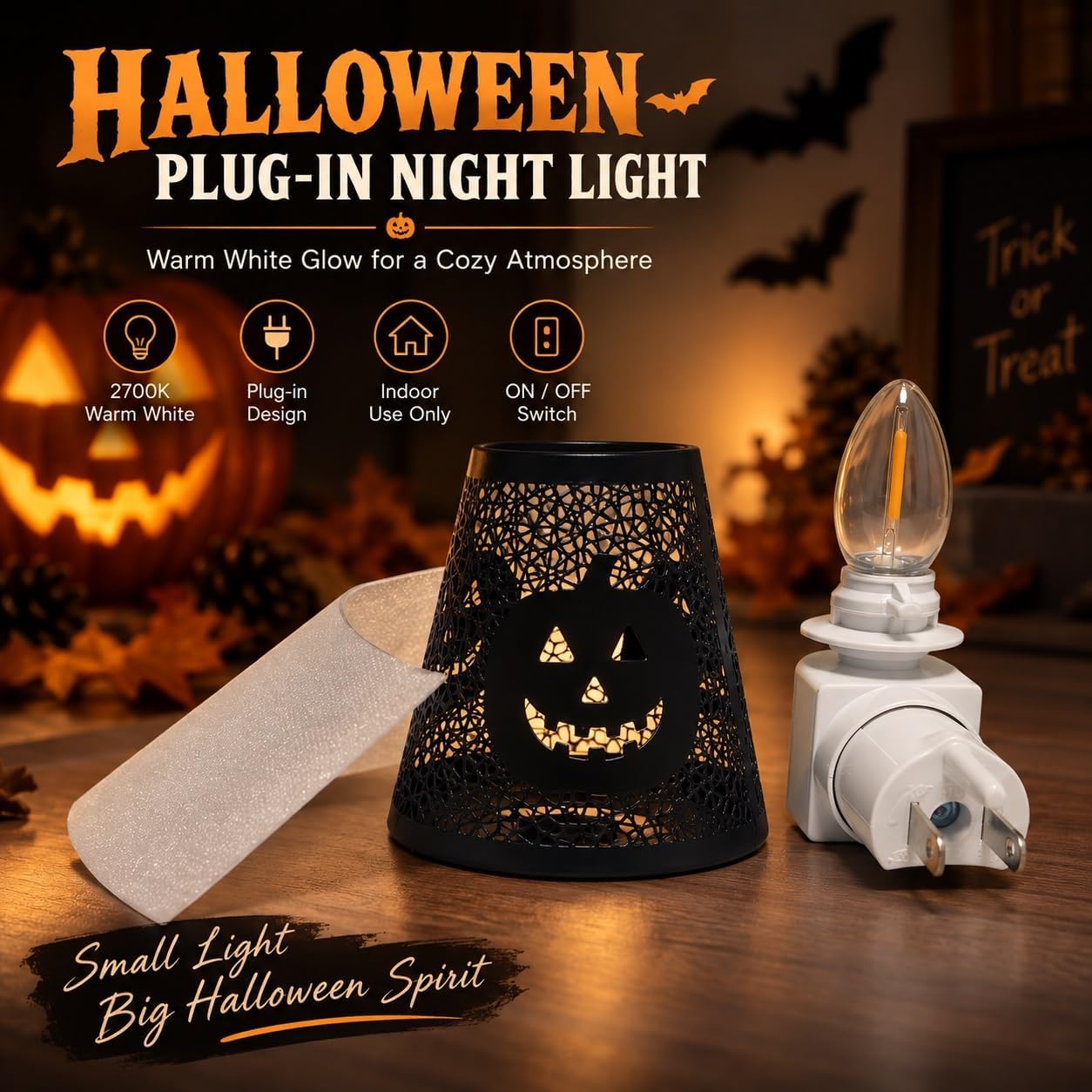 Detalle 2 de Niqelva Plug-In Night Light with Removable Metal Shade