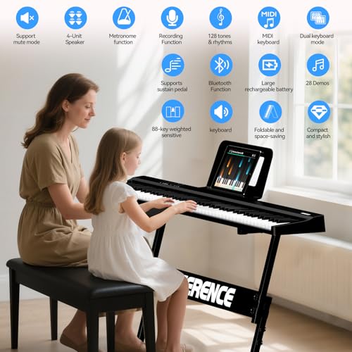 Thumbnail 6 de TERENCE 88 Teclas Semi-Weighted con Soporte Z y Interfaz Bluetooth MIDI