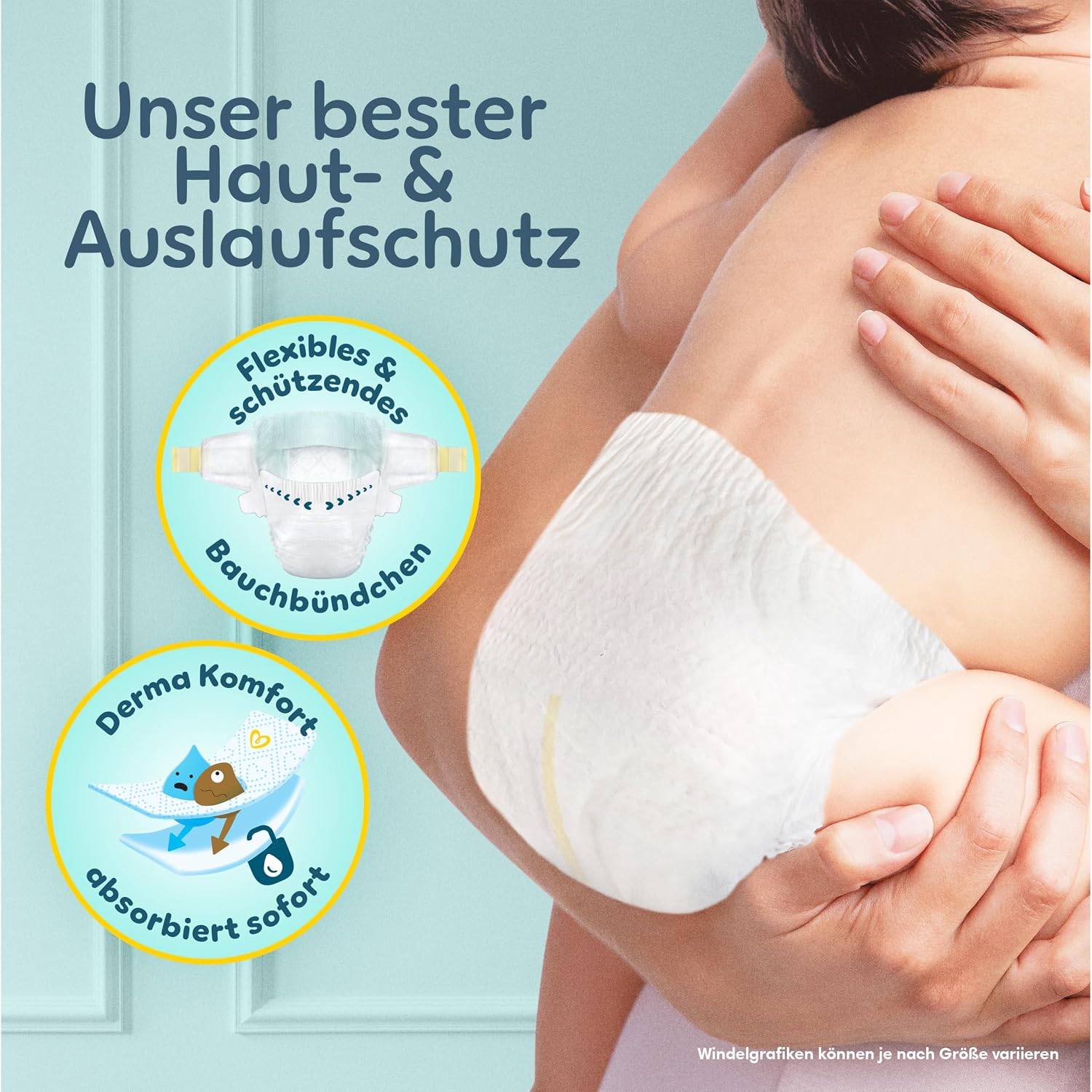 Detalle de Pampers Premium Protection Größe 2 (4–8 kg) – 248 Windeln für Haut- und Auslaufschutz