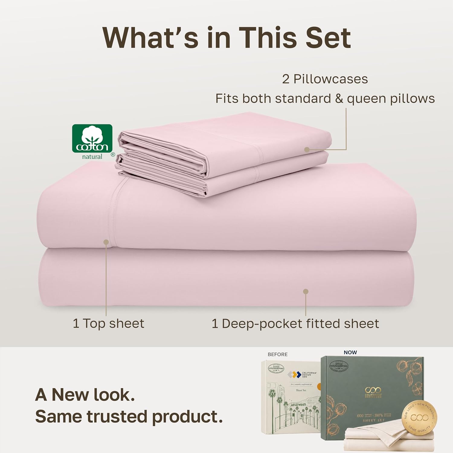 Detalle de CALIFORNIA DESIGN DEN 600TC Queen Sheet Set