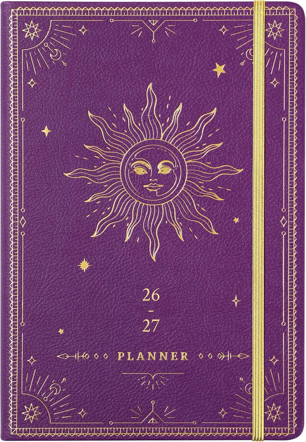 Detalle de Artfan Academic Planner 2026-2027, Weekly & Monthly, Faux Leather, Purple