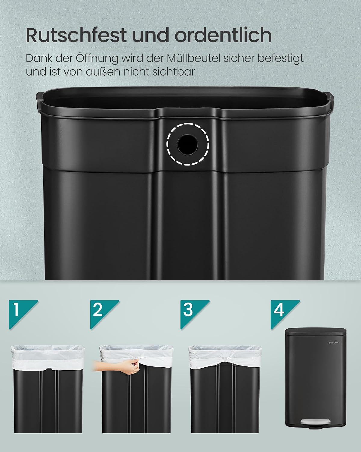 Thumbnail 4 de Mülleimer Küche SONGMICS 50 Liter LTB050B02