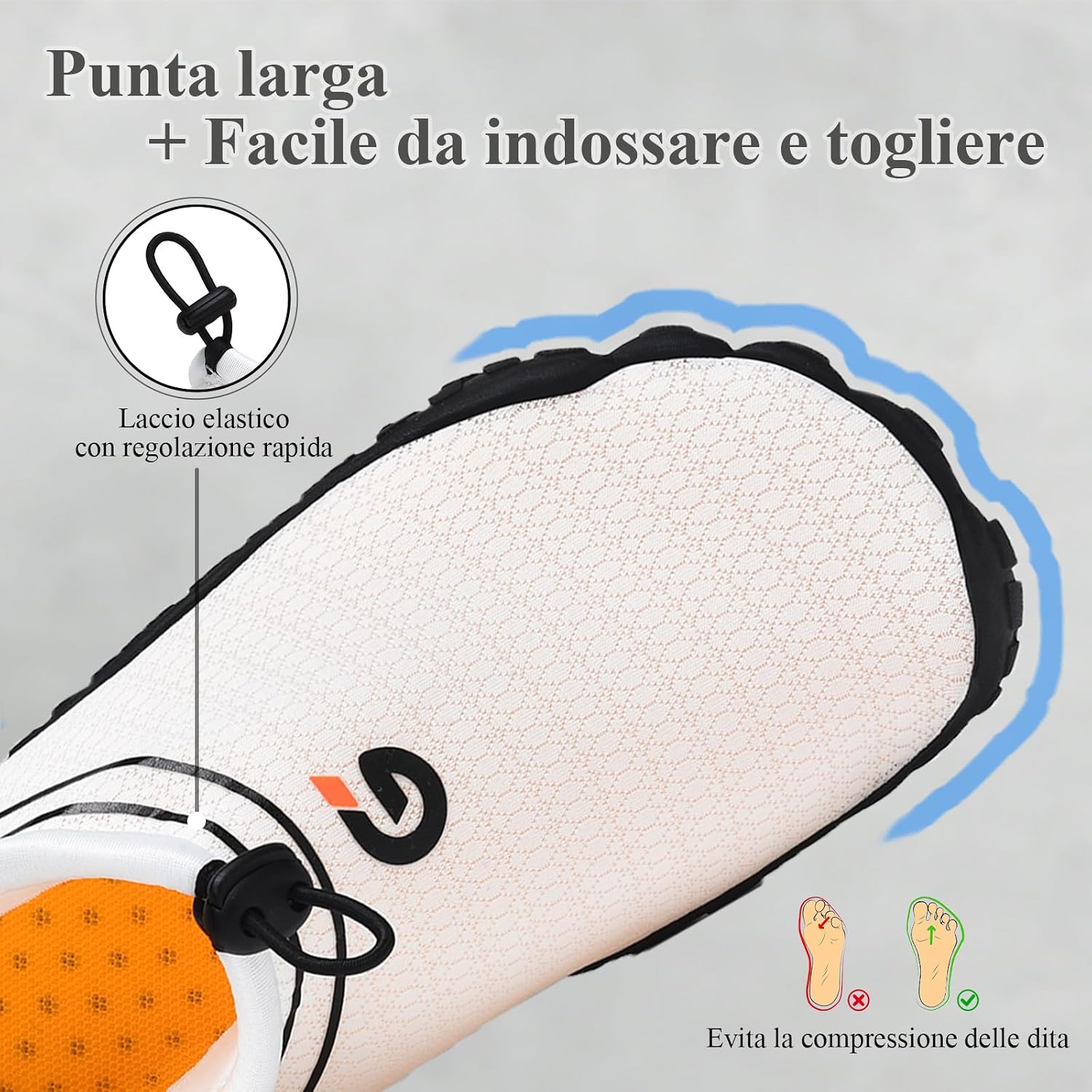 Detalle de GemChve Scarpe da Scoglio Donna e Scarpe da Acqua Uomo - Traspiranti, Asciugatura Rapida e Antiscivolo (36-46EU)