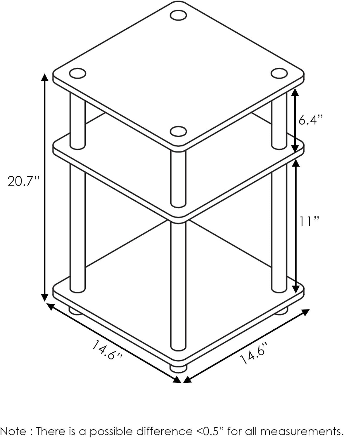 Detalle de Furinno Turn-N-Tube Scaffale Multifunzione Marrone/Nero