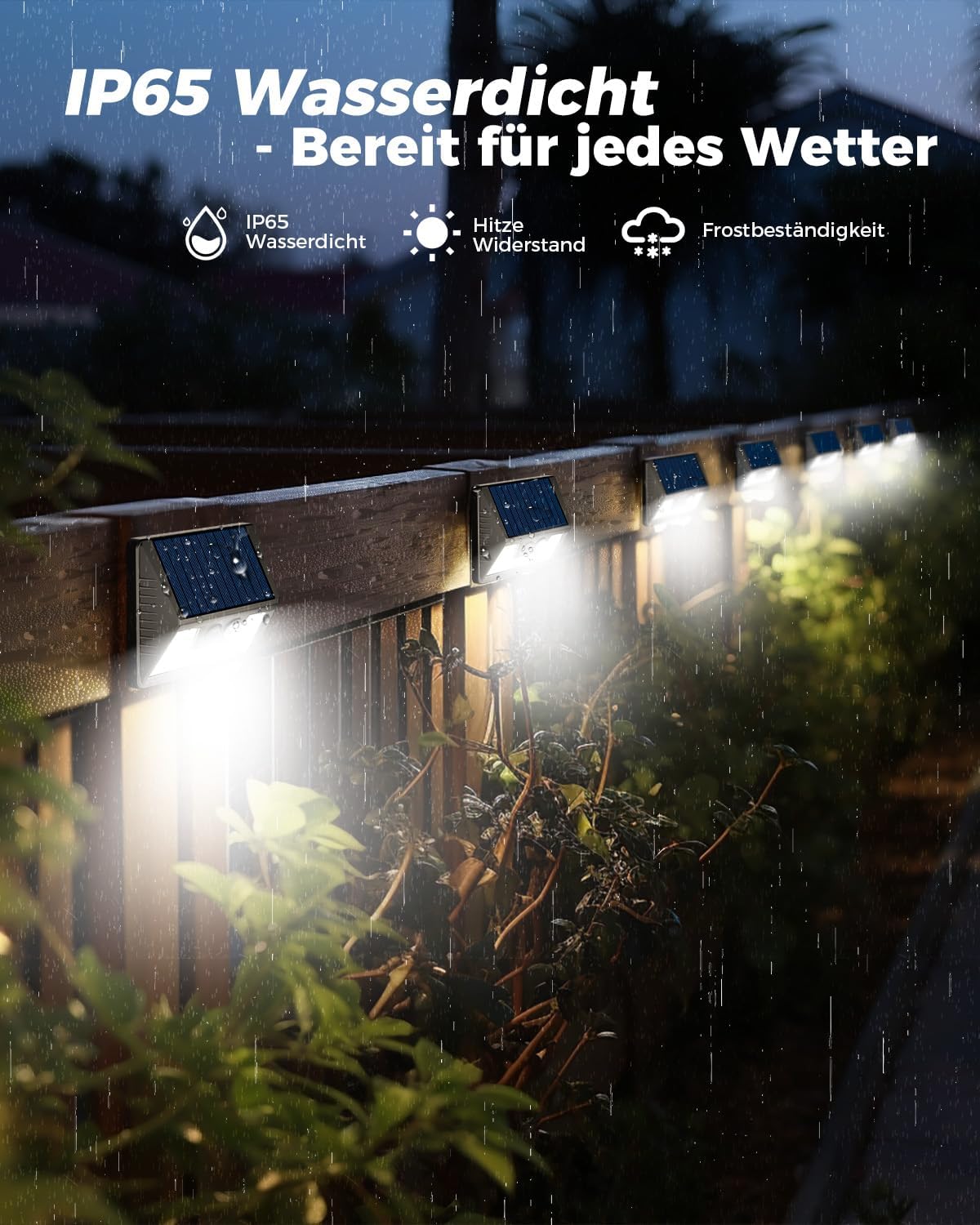 Detalle de vighep Solarlampen Außen mit Bewegungsmelder – 6er-Set, 6000K LED-Wandleuchten mit IP65