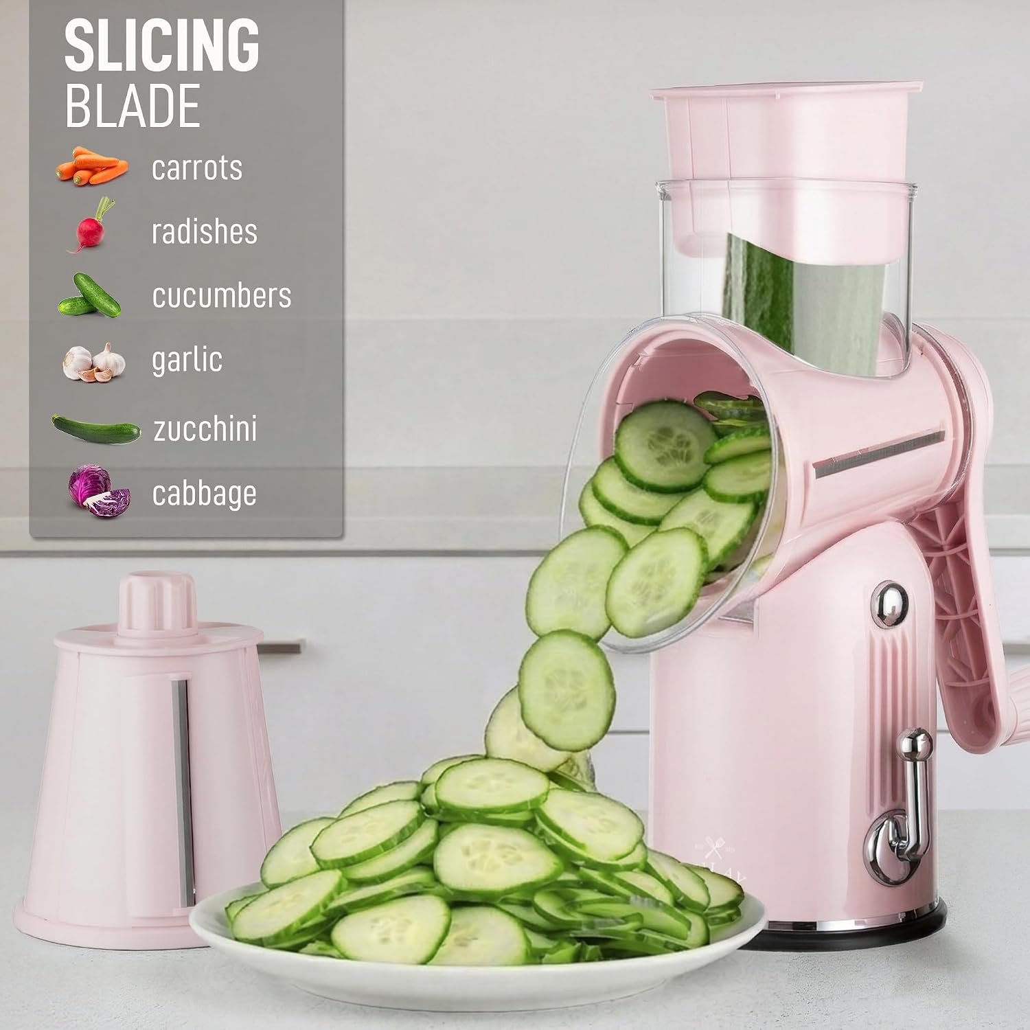 Detalle 1 de Zulay Rotary Cheese Grater, 5-Blade