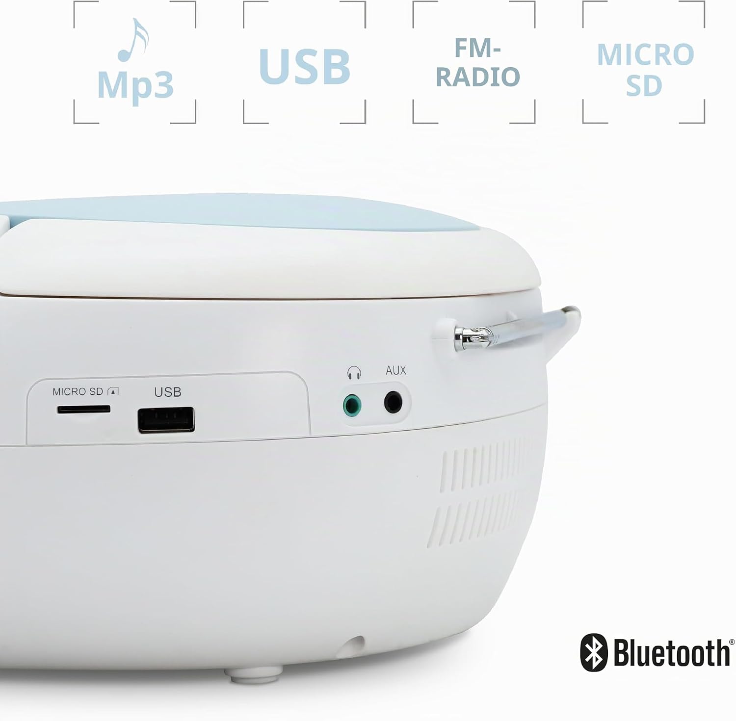 Detalle de Metronic Himmelsk 477187 bärbar CD-radio med Bluetooth, USB och FM
