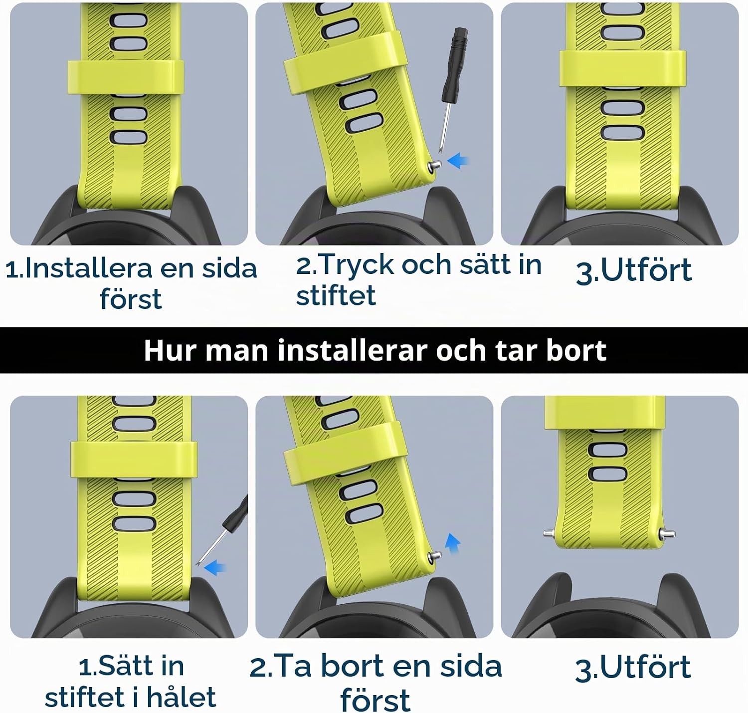 Detalle de U-LIMVE 22 mm silikonarmband för Garmin Forerunner och Fenix 5