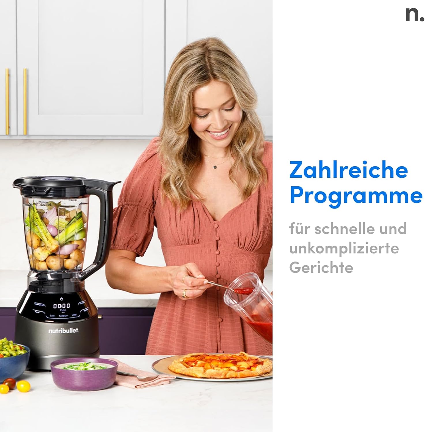 Thumbnail 2 de NutriBullet Full Size Blender Combo NBF580B – Mixer & Zerkleinerer mit 1,89-l-Krug und 1200-Watt-Antrieb (schwarz)