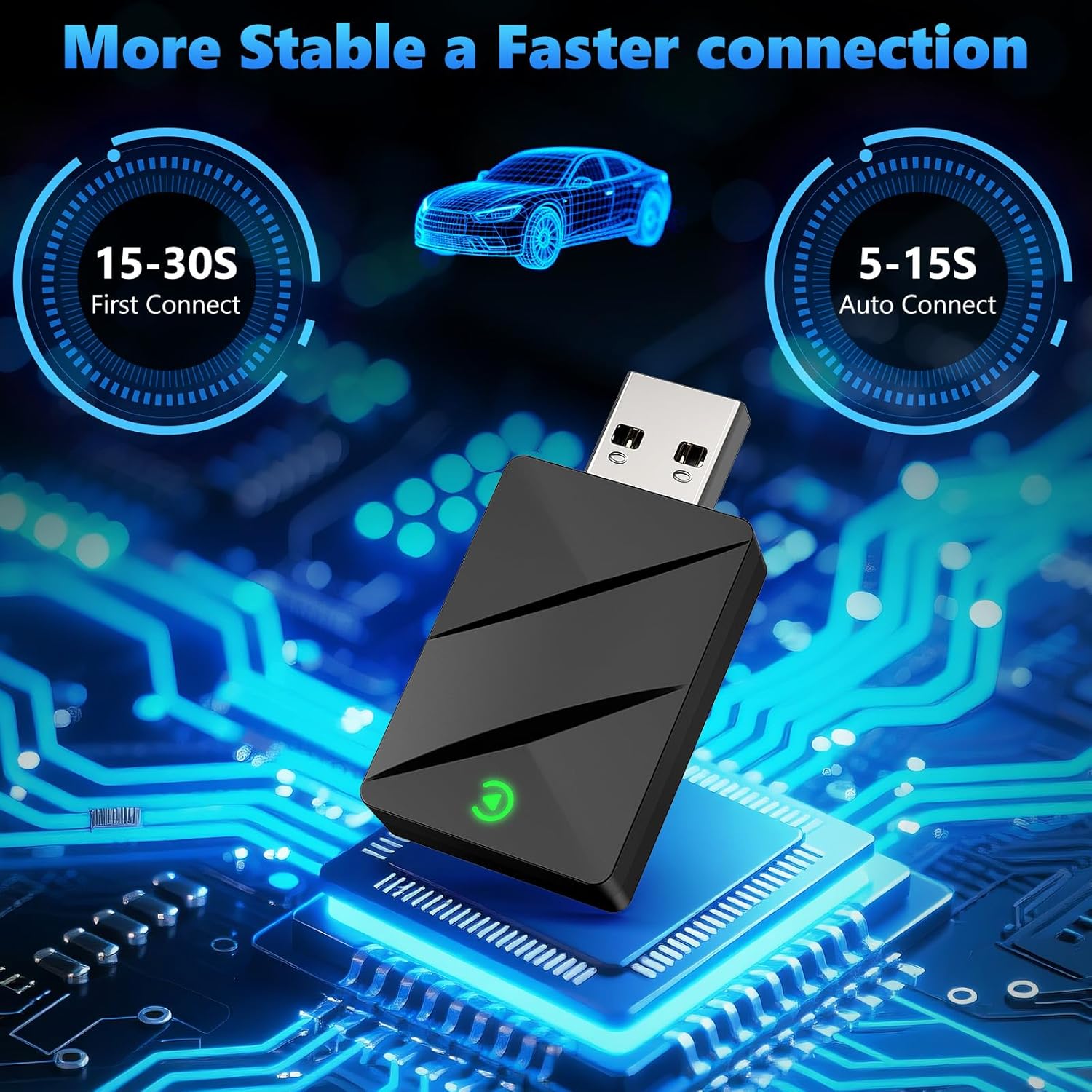 Thumbnail 4 de AOUQEE 2-in-1 Wireless CarPlay & Android Auto Adapter (USB-Dongle, kabellose Verbindung)