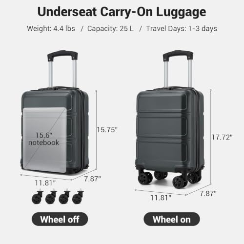 Detalle 2 de Kono Valise cabine 40 x 30 x 20 cm, coque rigide et 4 roues amovibles