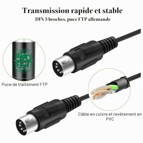 Detalle de OTraki câble MIDI USB 3 m
