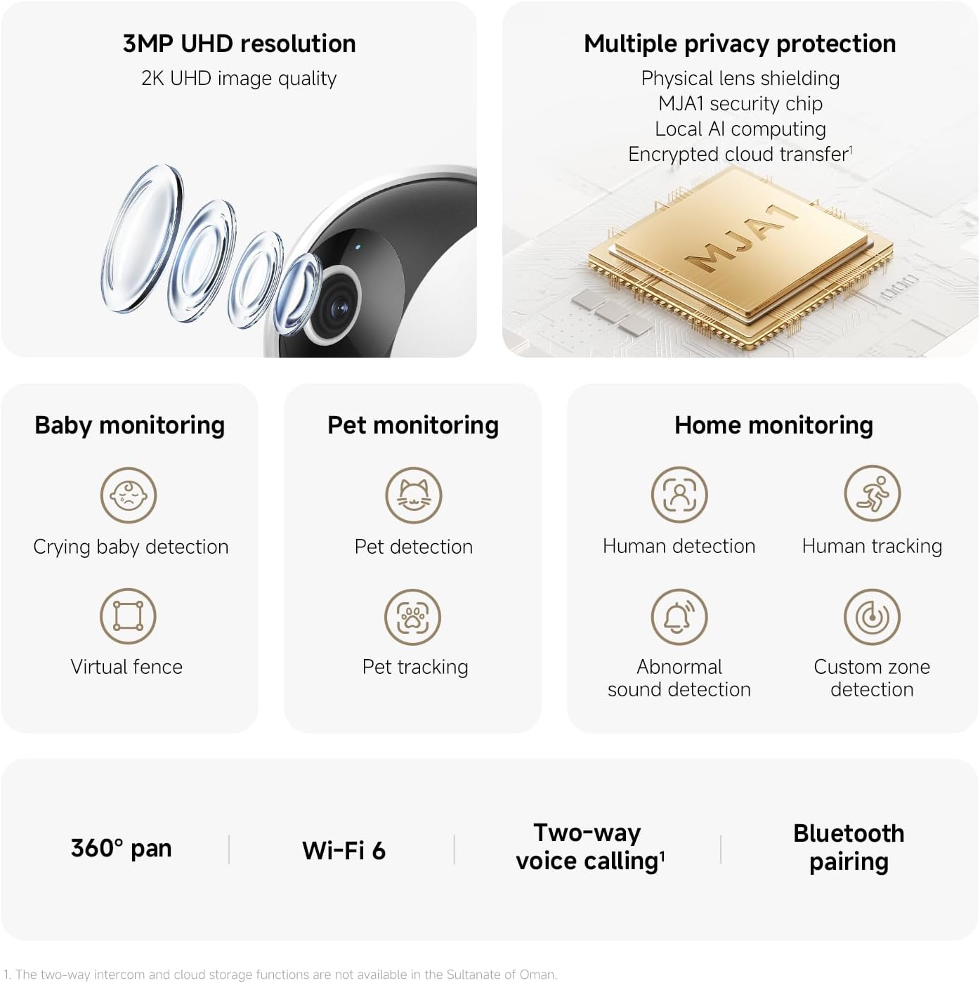 Thumbnail 1 de XIAOMI C302 Indoor Camera: 2K Pet Camera with 360° Panorama, Privacy Shield and AI Detection