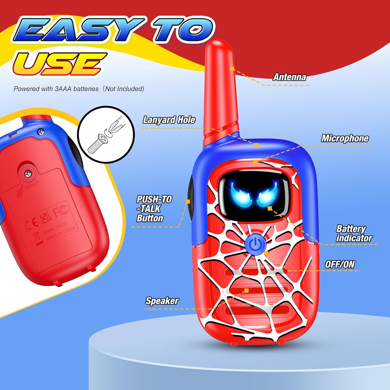 Detalle de Toyokid Walkie Talkie Ragno per bambini 3–12 anni – Regalo originale