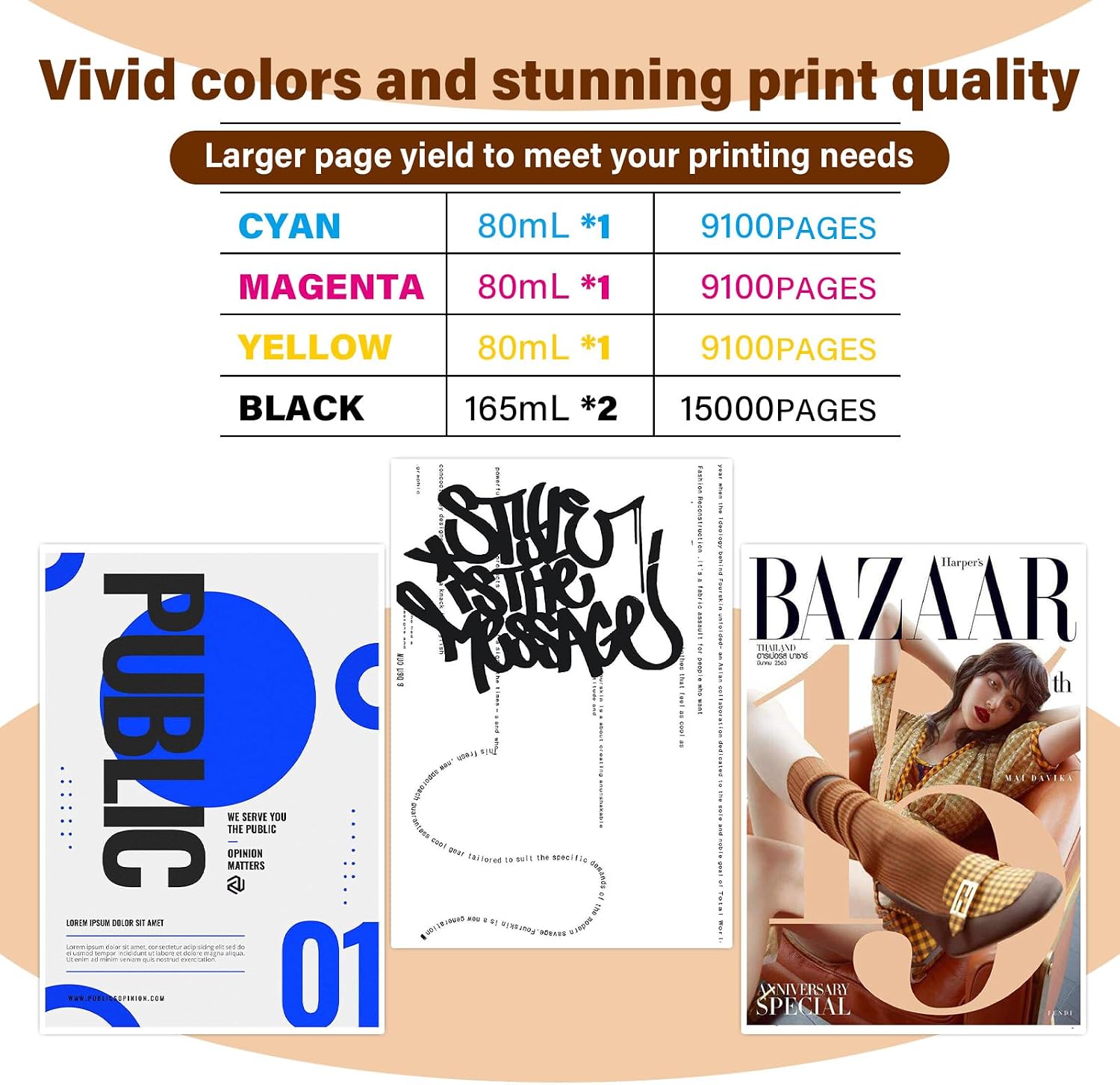 Thumbnail 2 de 31 32XL Ink Refill Bottles for HP Smart Tank — 165ml Black + 80ml Colour Set