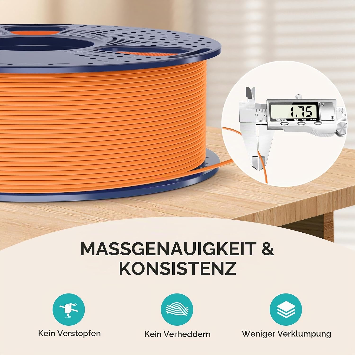 Thumbnail 4 de SUNLU Matte PLA Filament 1.75 mm Grau – Neat Winding, matte Oberflächenstruktur, 1 kg Spule