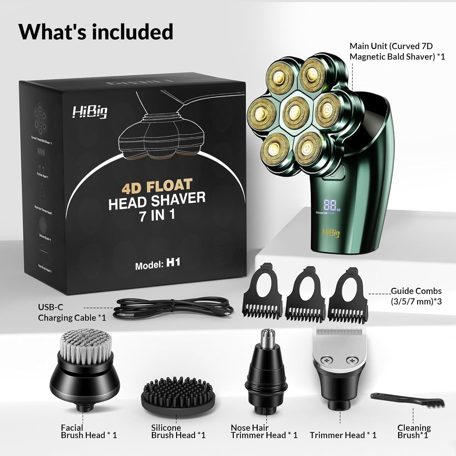 Thumbnail 6 de 7D Arc Magnetic Detachable Head Shaver 800mAh