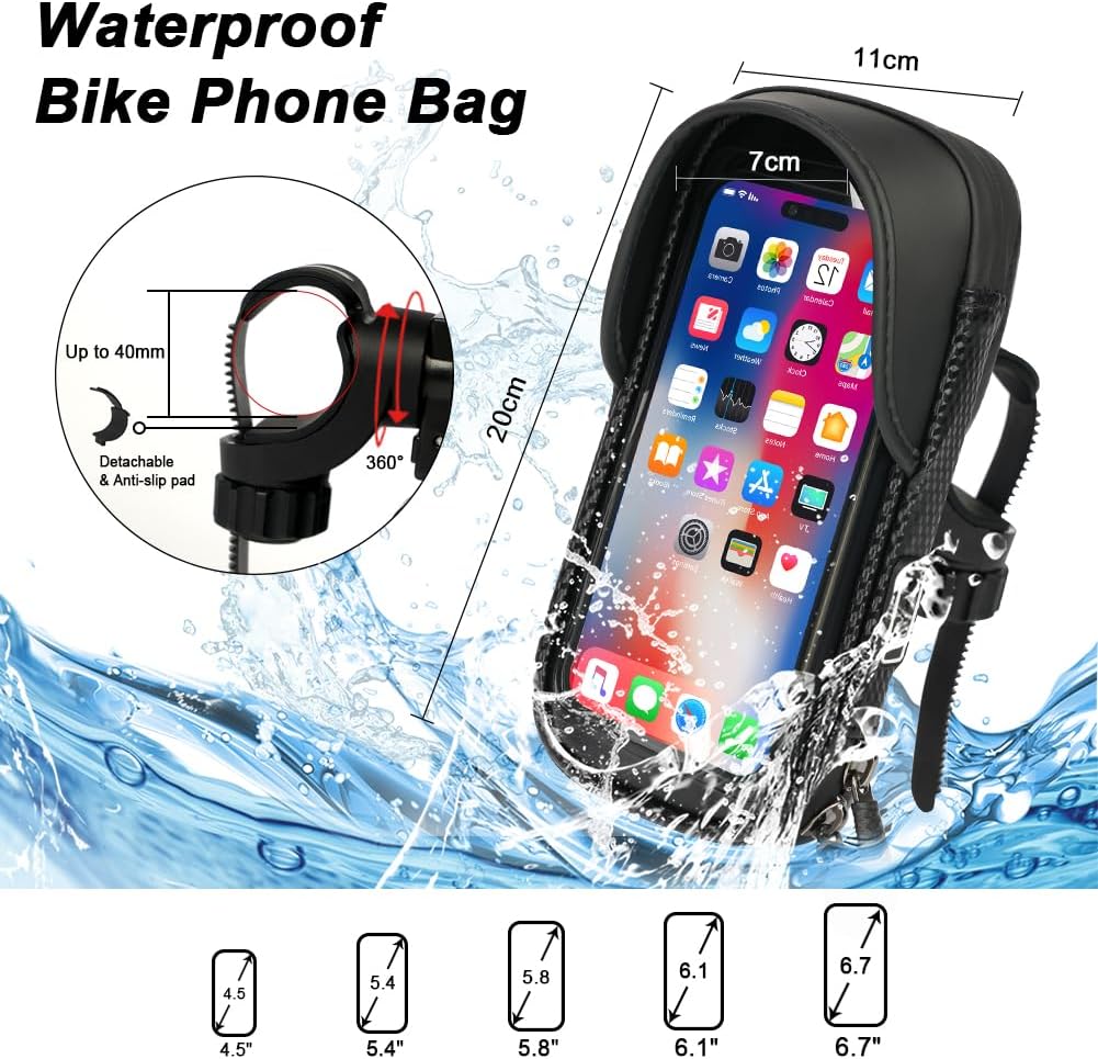 Detalle de Flintronic Support Téléphone Vélo Étanche avec Rotation 360° et Protection Pluie