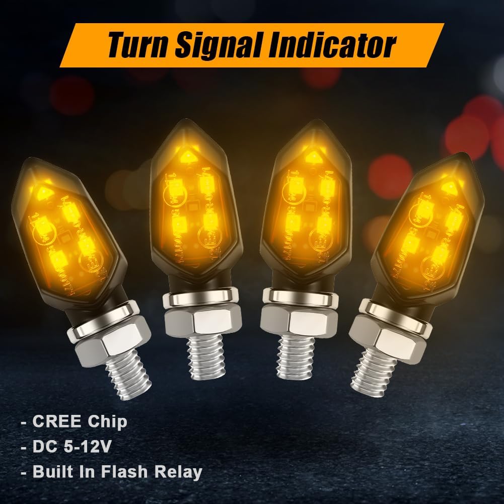 Thumbnail 3 de URAQT Motorcycle LED Turn Signal Light – 4 Pack Universal, Waterproof 12V Indicators
