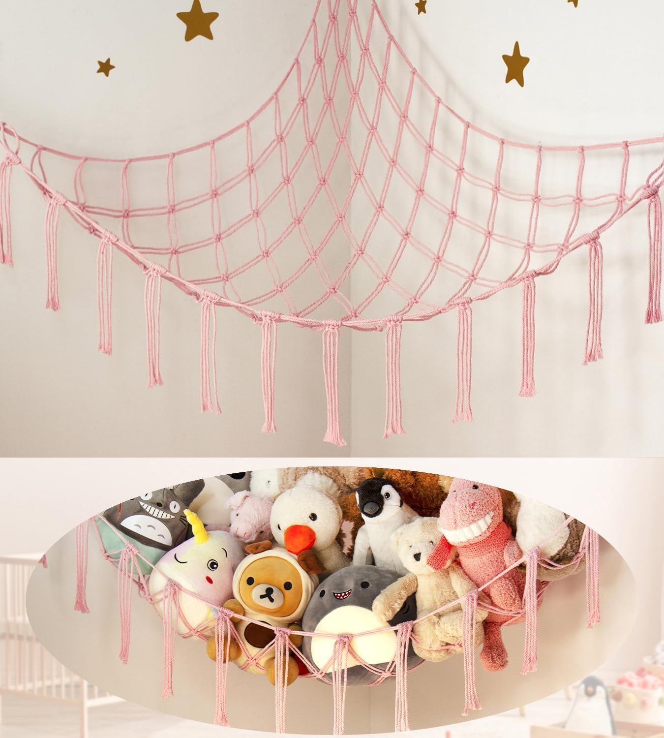 Detalle de Baby Teddy Hammock: Plush Toy Storage Net for Nursery and Kids' Rooms