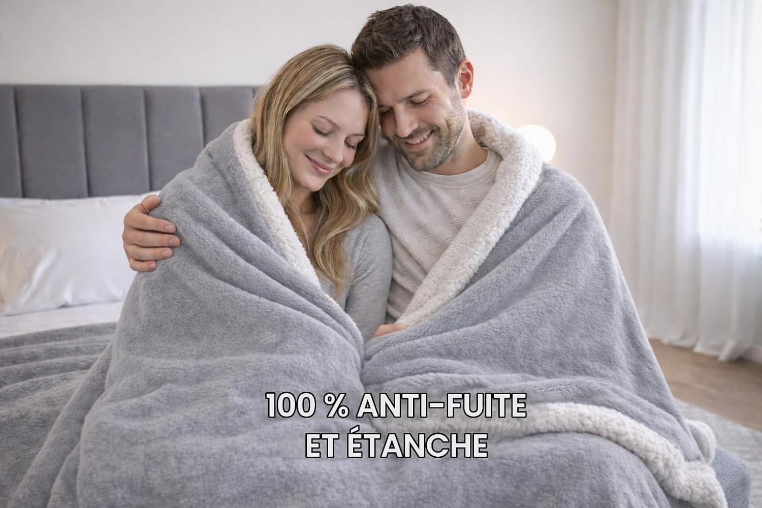 Thumbnail 6 de Bedding Aid dubbelzijdige waterdichte fleecedeken, flanel en sherpa, 216,5 x 228,6 cm