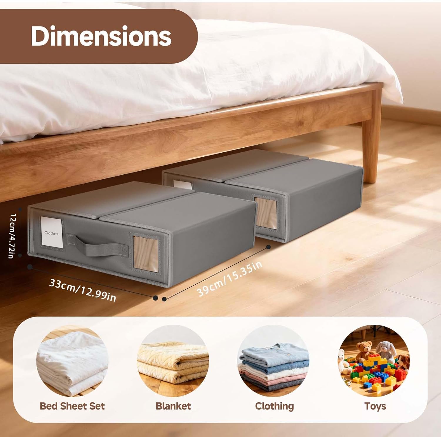 Thumbnail 1 de Boic Bettwäsche Organizer 2er-Set – Faltbar, Unterbett Aufbewahrung