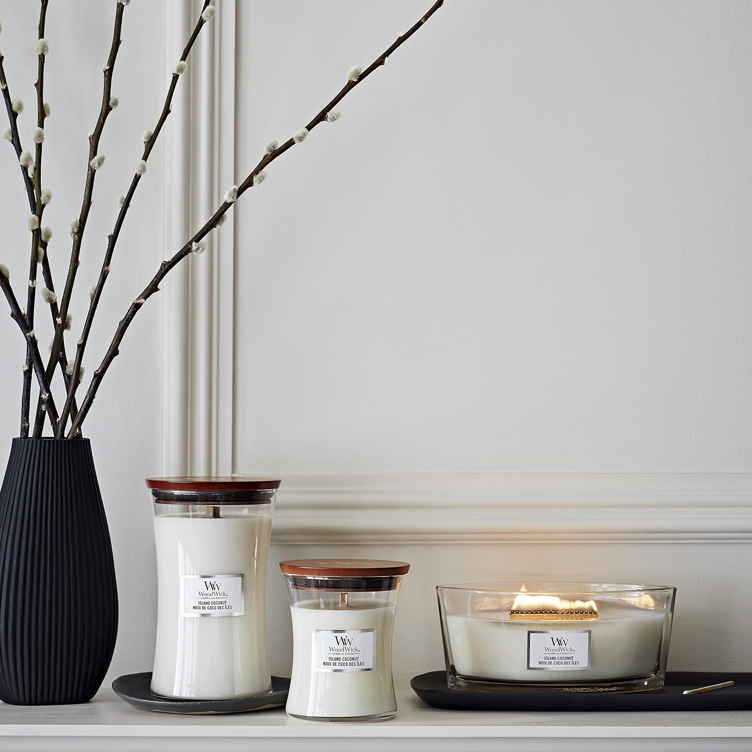 Thumbnail 3 de WoodWick Bougie parfumée grand format sablier Noix de coco des îles