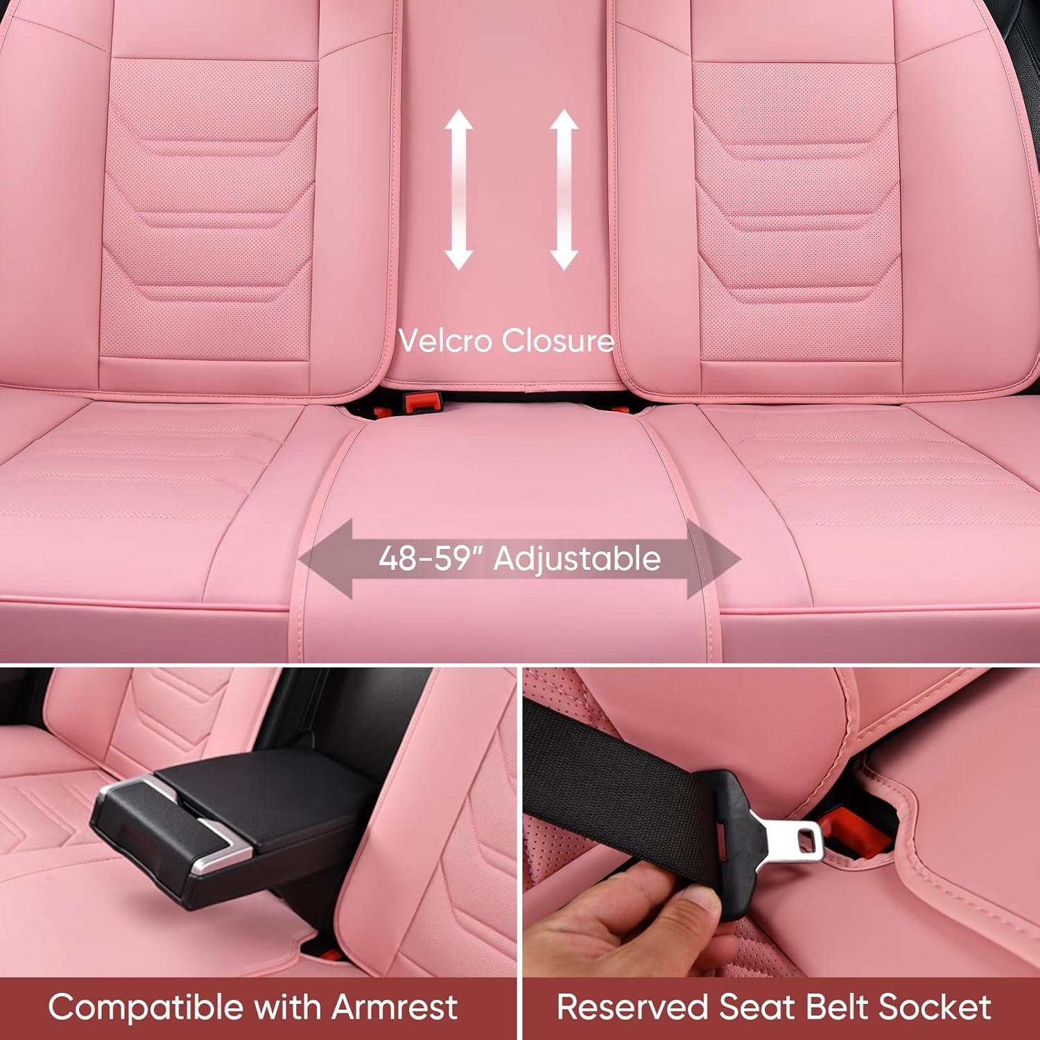 Thumbnail 4 de TIEHESYT Pink Car Seat Covers Full Set 6in Stretch