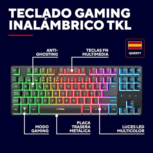 Detalle de GXTrust 1831 Dothix Teclado Inalámbrico TKL 80% con RGB y 2.4 GHz