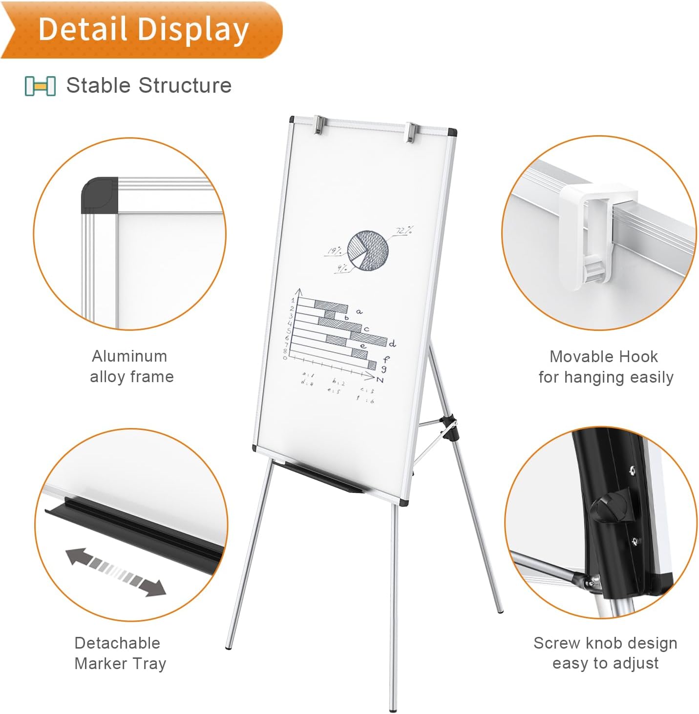 Thumbnail 2 de Viz-Pro Flipchart Easel Whiteboard
