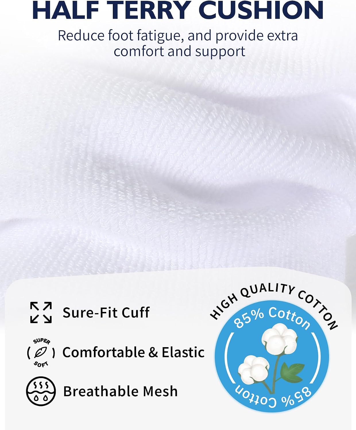 Detalle 1 de CLOSEMATE 7 Pairs Ankle Trainer Cushioned Sports Socks (Non-slip, Breathable) for Men & Women