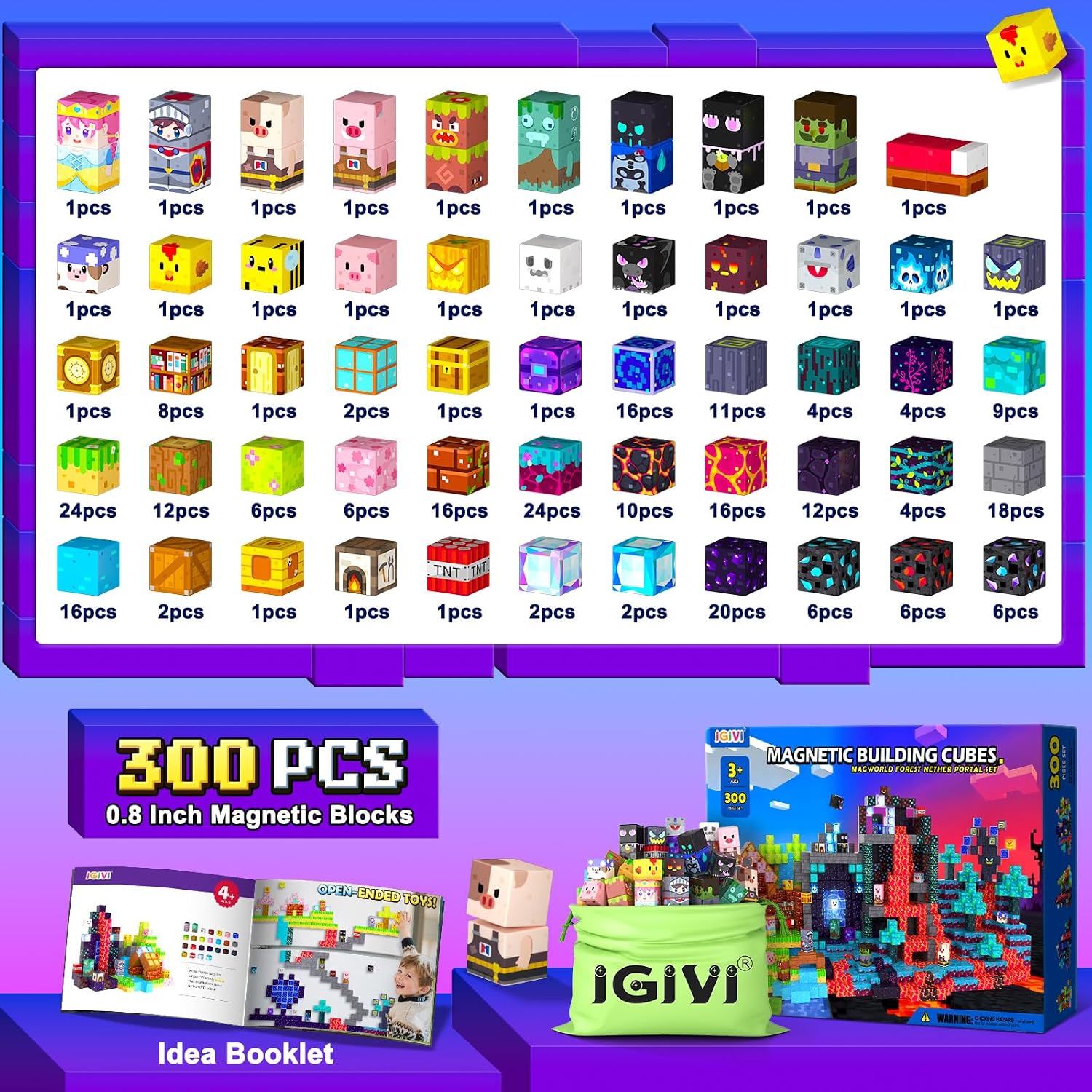 Thumbnail 4 de Build Mine Magnet World 300PCS magnetic blocks 🧩