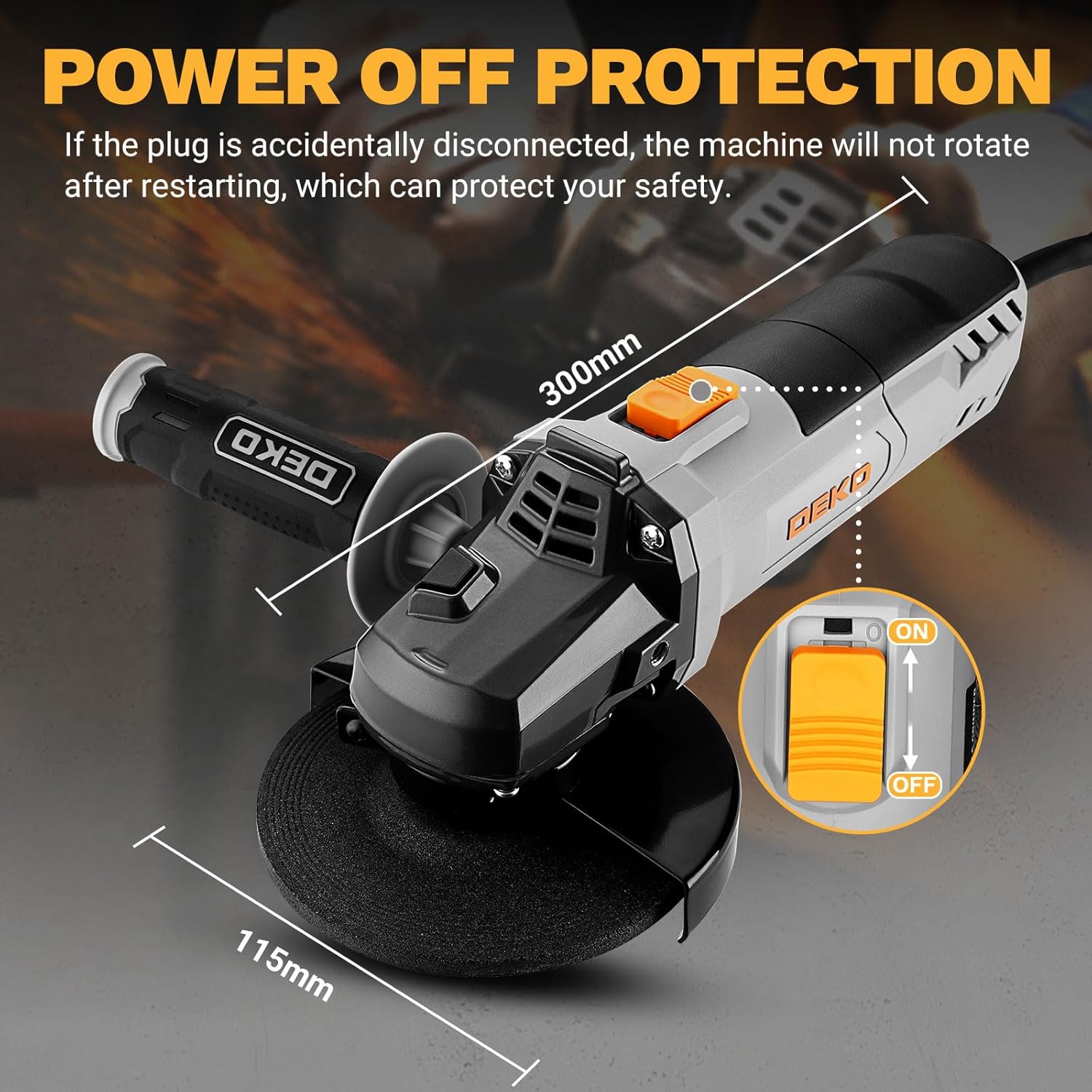 Thumbnail 6 de DEKOPRO 115mm 900W Corded Angle Grinder review