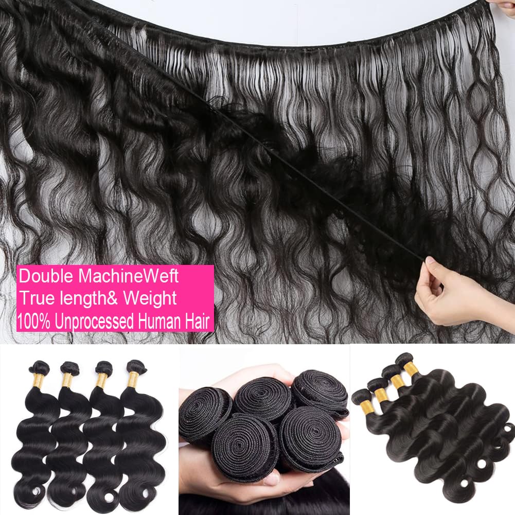 Thumbnail 2 de Caplina 16A Body Wave Human Hair Bundles (16–22 Inch) — 4 Bundles, Natural Black