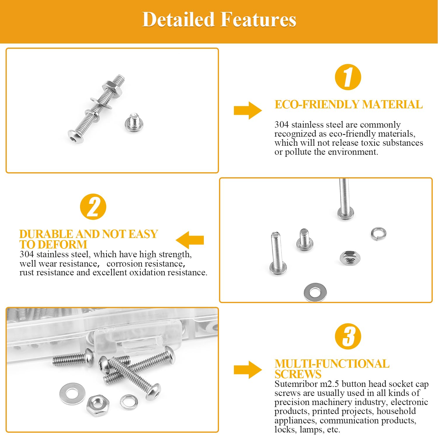Detalle 2 de Sutemribor Screw Assortment, M2.5