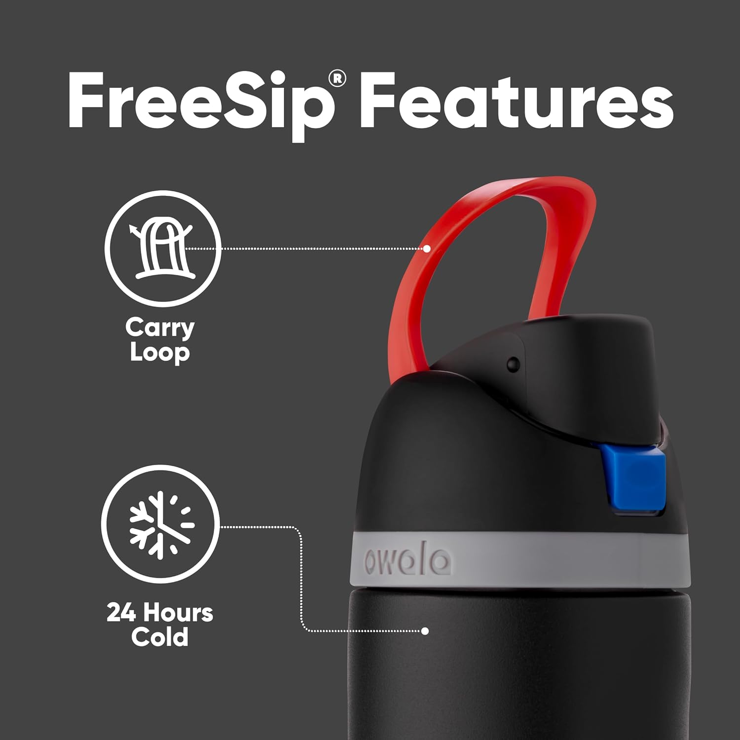 Thumbnail 2 de Owala Star Wars FreeSip Insulated Water Bottle (Darth Vader) – 24-Ounce