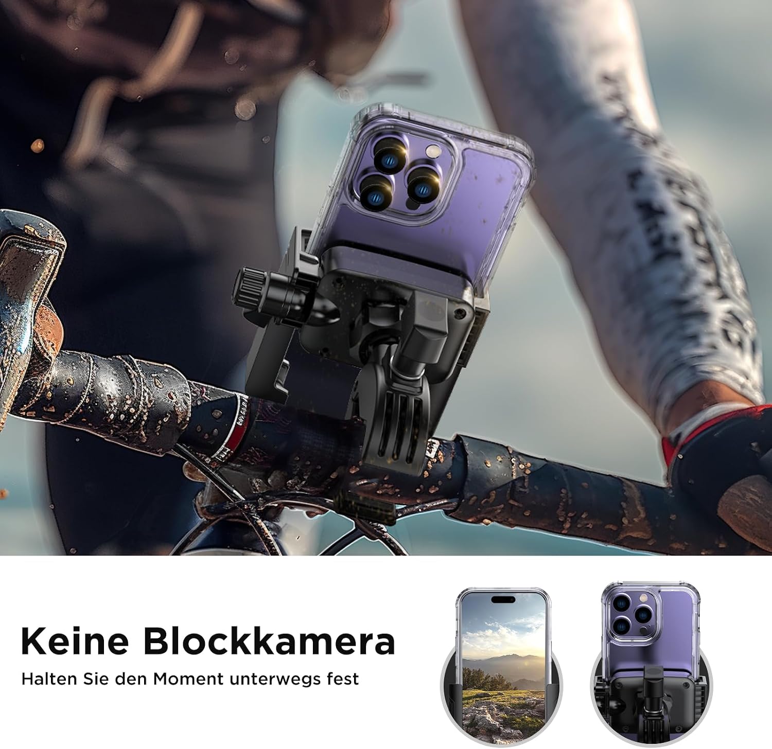 Thumbnail 1 de Miracase Handyhalterung Fahrrad [2026] Universal – 360° Lenkerhalterung für Smartphone