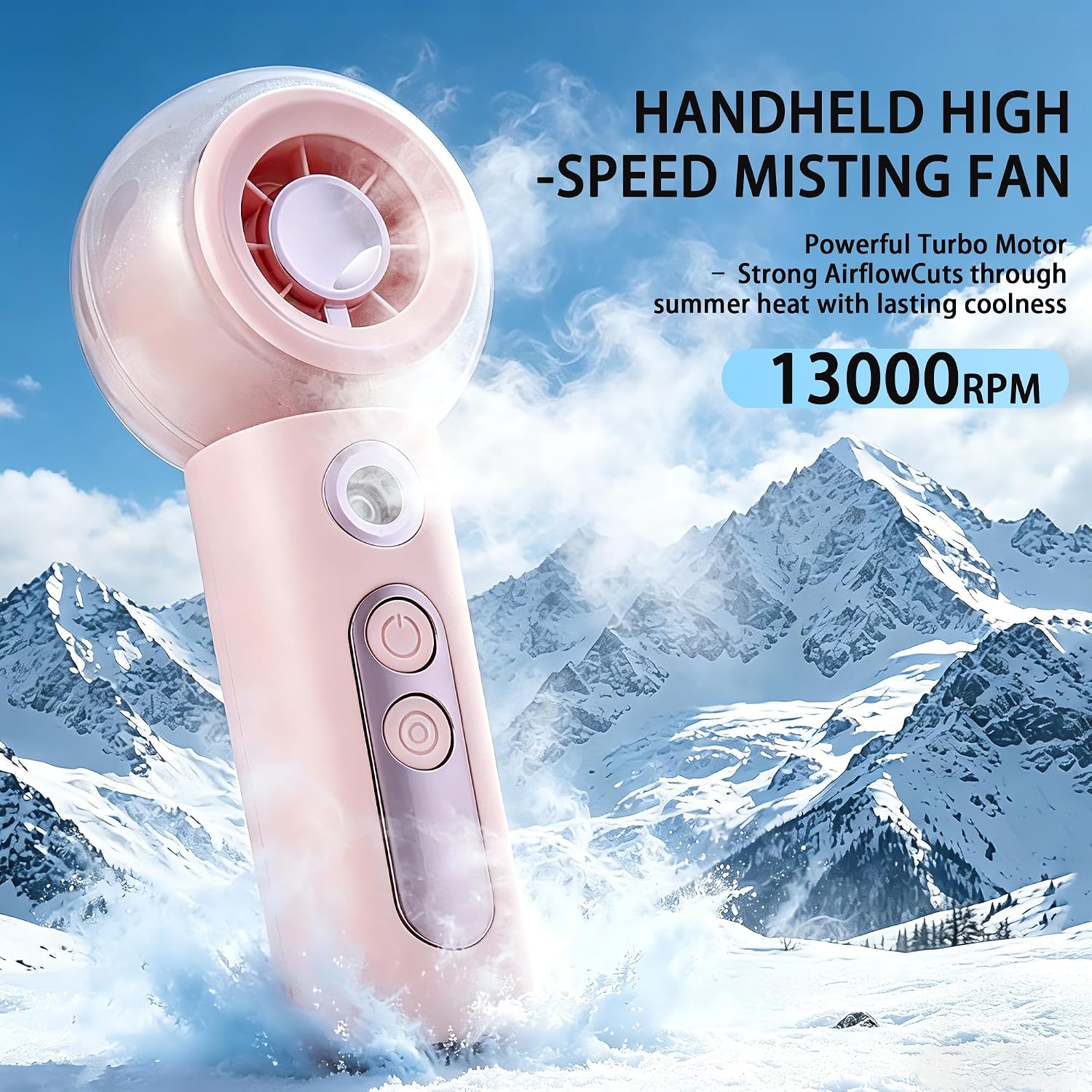 Thumbnail 1 de Ciaien Portable Misting Fan: Compact Handheld Cooler with Mist and LED Display