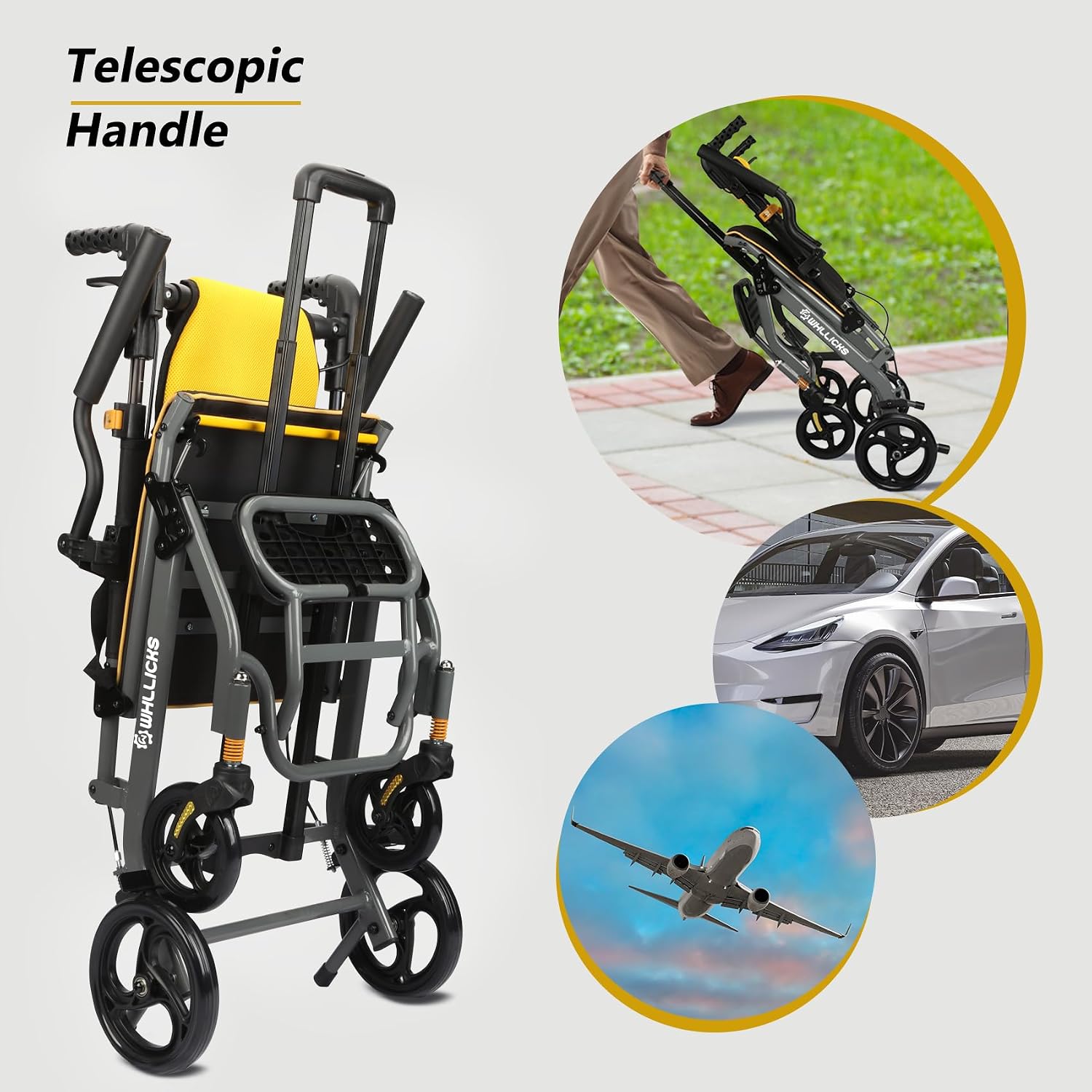 Thumbnail 1 de Lightweight foldable wheelchair, 17" 🚶